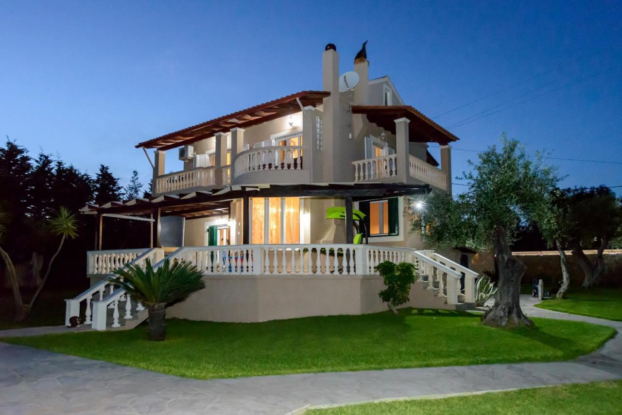 Villa Maxim With Private Pool & Tennis Court Halikounas Экстерьер фото