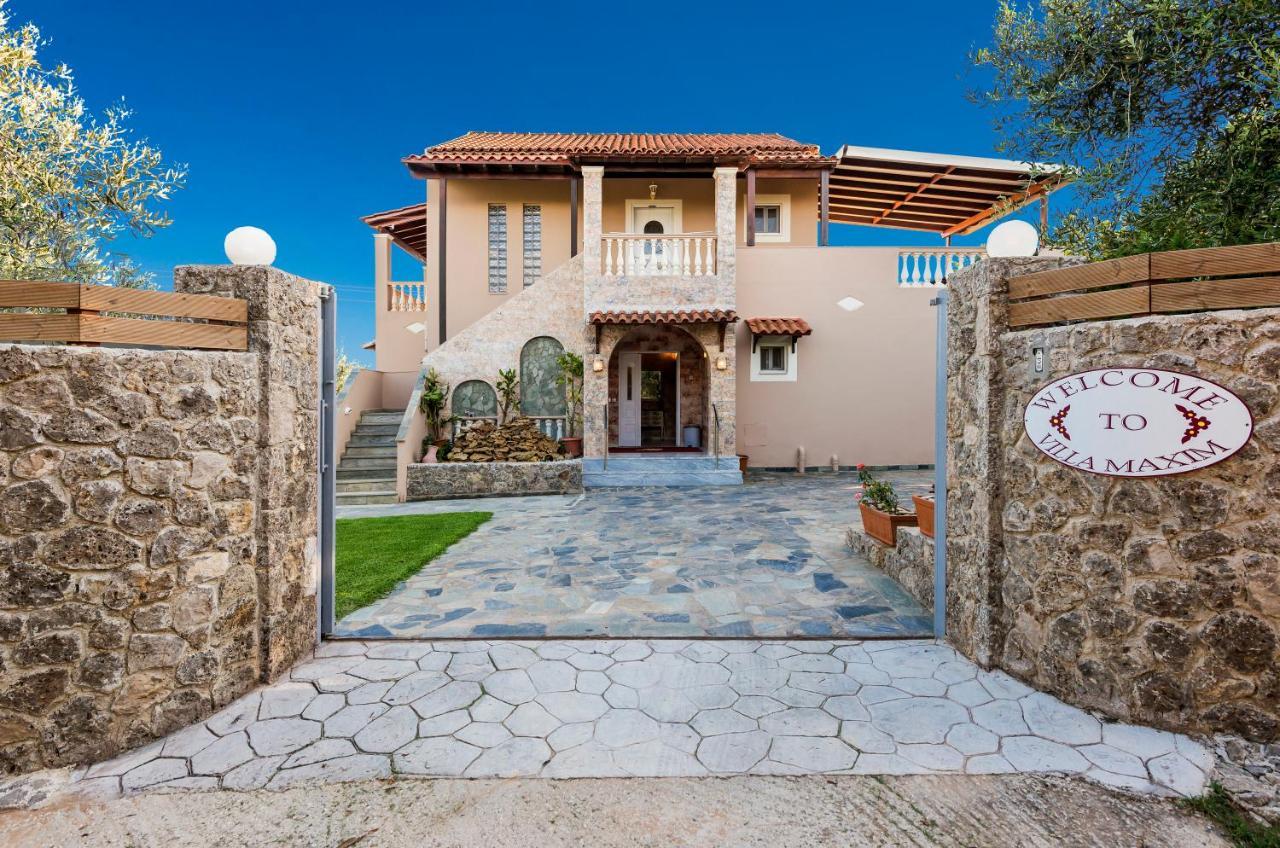 Villa Maxim With Private Pool & Tennis Court Halikounas Экстерьер фото
