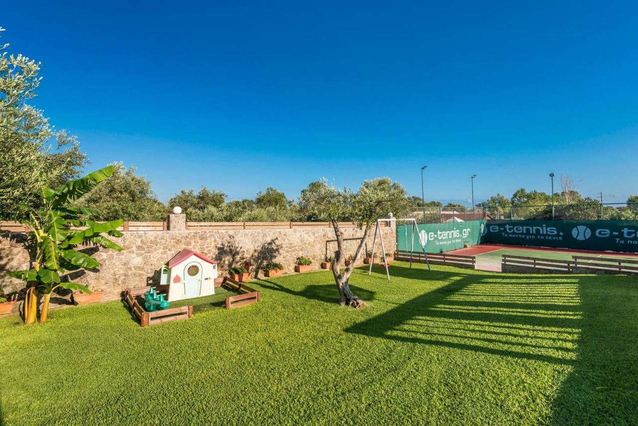 Villa Maxim With Private Pool & Tennis Court Halikounas Экстерьер фото