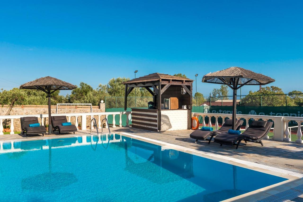 Villa Maxim With Private Pool & Tennis Court Halikounas Экстерьер фото